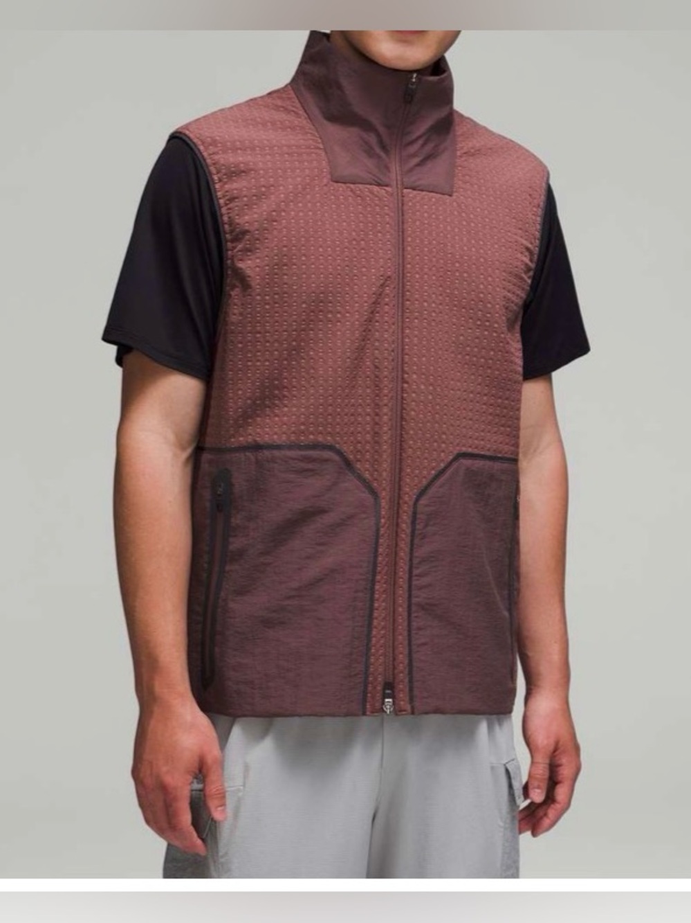 Lululemon Water-Repellent Fleece Hiking Vest in Dark Oxide